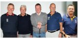 V. l. n. r.: GC-Traunsee-Mannschaftskapitän Sepp Muhr mit seinen erfolgreichen Golfern Johann Huber, Michael Auinger, Michael Berghamer und Ludwig Eder. 
Foto: Kurt Oberhumer, GC Traunsee.