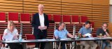 v.r.n.l. 
Peter Dorn (BR), Werner Leitner (BR), Wolfgang Schandl (?-GB), AMS-Leiter Leo Tremmel und Ilse de Lorenzo (?-GB)