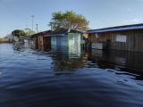 Überschwemmte Straße in der Stadt Barcelos mit über 25.000 Einwohnern bei Rekordpegelstand des Rio Negro 
Foto: © Aima Barcelos, Institut für Umwelt und Soziales