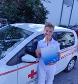 : Sabrina Sturm ist seit 2014 in der Mobilen Pflege und Betreuung im OÖ. Roten Kreuz tätig. Credit: OÖRK/Vöcklabruck/MPB
